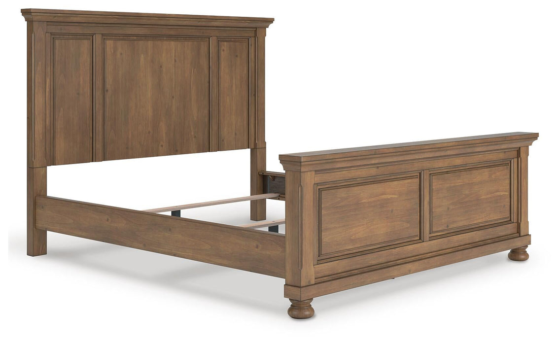 Feddinger California King Panel Bed with Mirrored Dresser and Nightstand