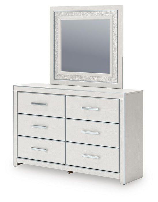 Zuraleus King Upholstered Panel Platform Bed, Dresser, Mirror, Chest and Nightstand