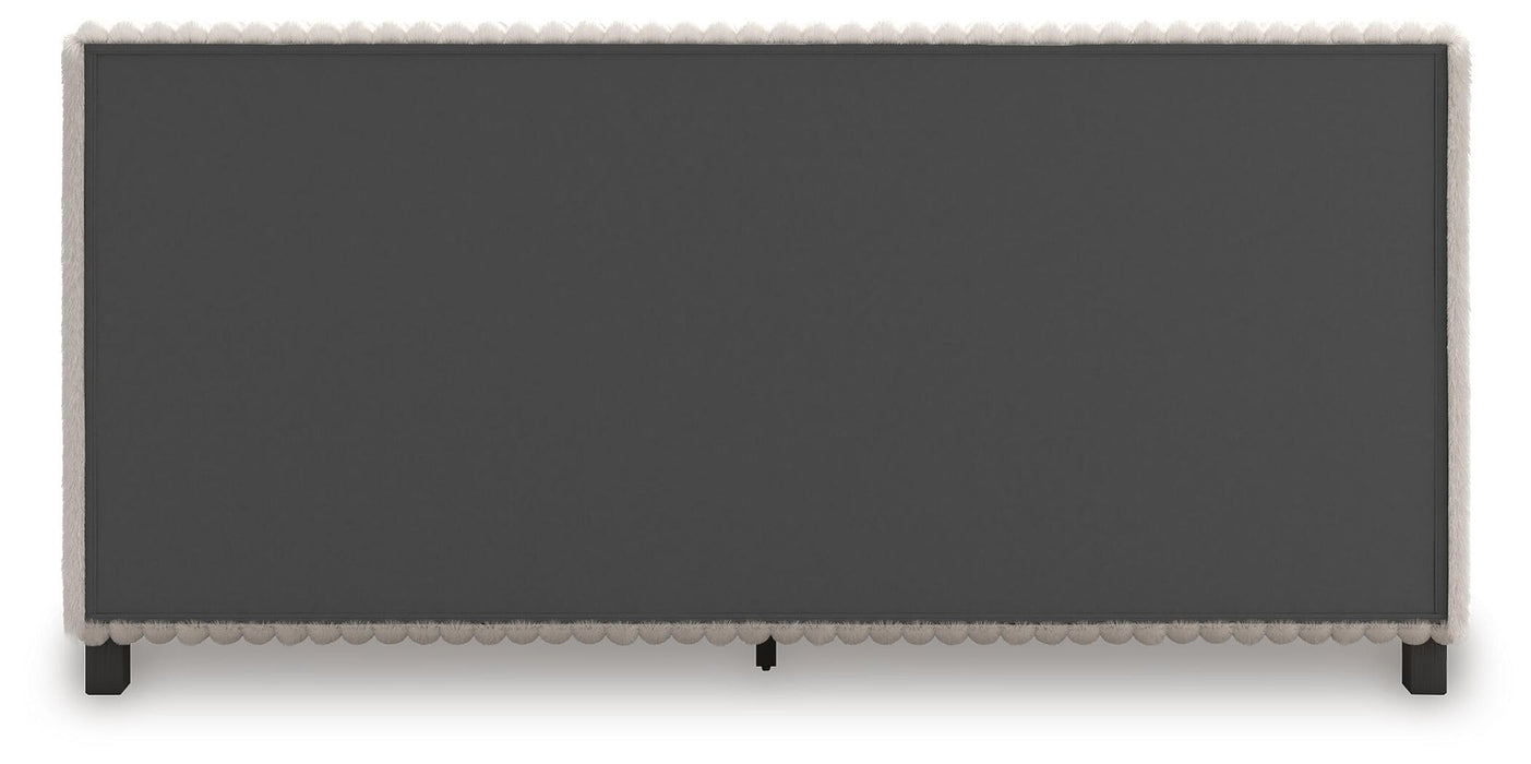 Zuraleus California King Upholstered Bed, Dresser, Mirror, Chest and Nightstand