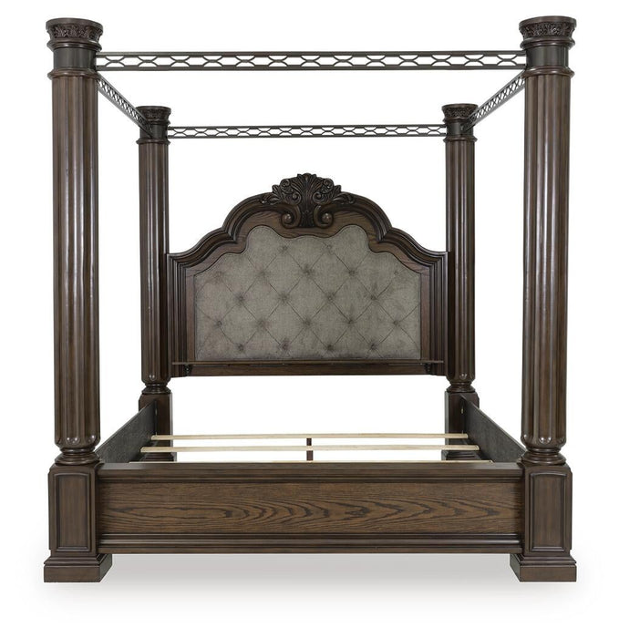 Maylee California King Canopy Bed, Dresser and Mirror