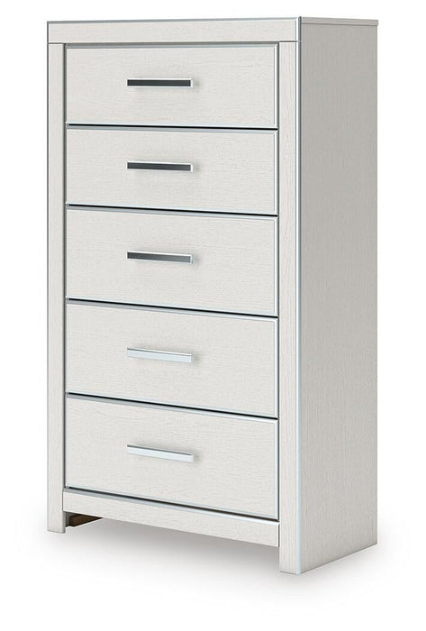 Zuraleus Queen Upholstered Panel Platform Storage Bed, Dresser, Mirror, Chest and Nightstand