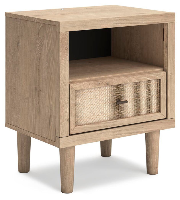 Cielden Full Upholstered Bed with Roll Slats, Dresser, Mirror and Nightstand