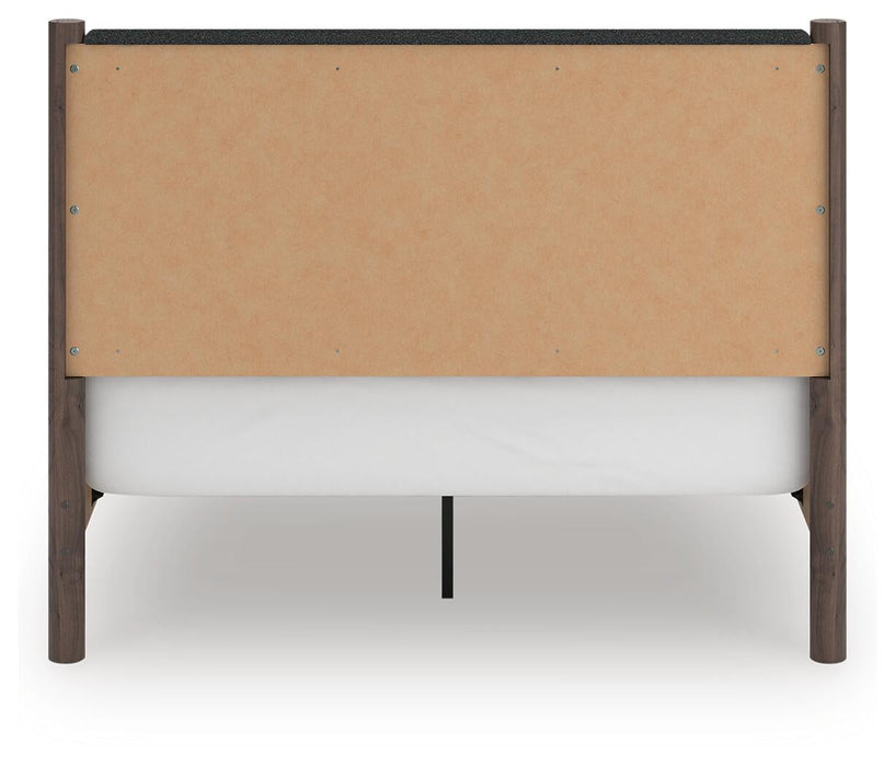 Pamytta Queen Upholstered Panel Bed, Dresser and Mirror