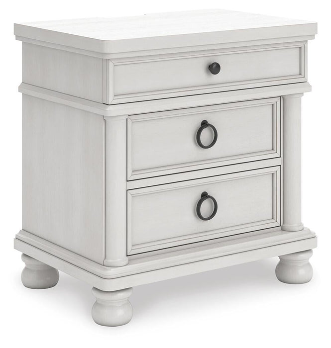 Rowlenstown California King Poster Bed, Dresser, Mirror and Nightstand