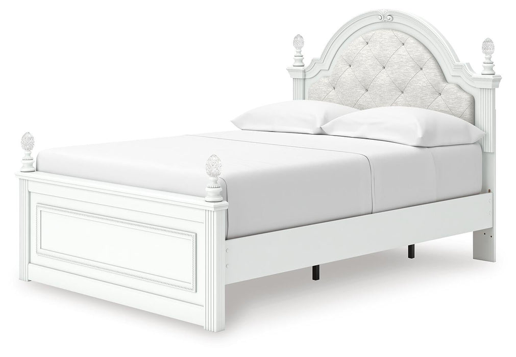 Kozlani Full Upholstered Panel Storage Bed, Dresser, Mirror and Nightstand