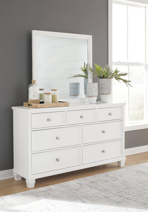 Fortman California King Panel Storage Bed, Dresser and Mirror