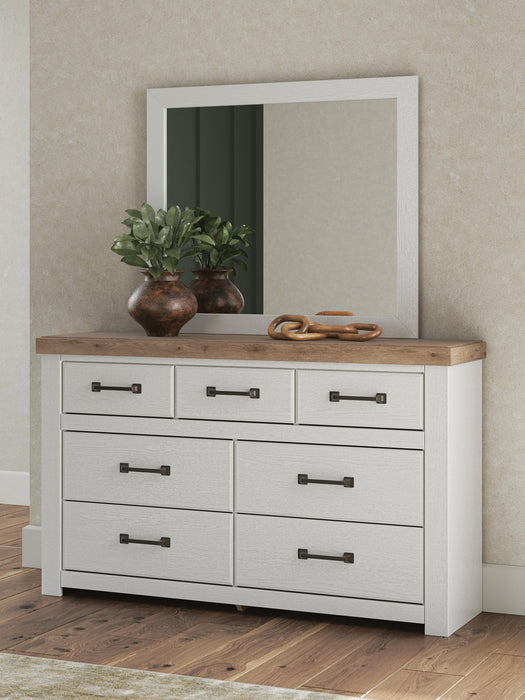 Savonport Queen Panel Bed with Storage, Dresser and Mirror