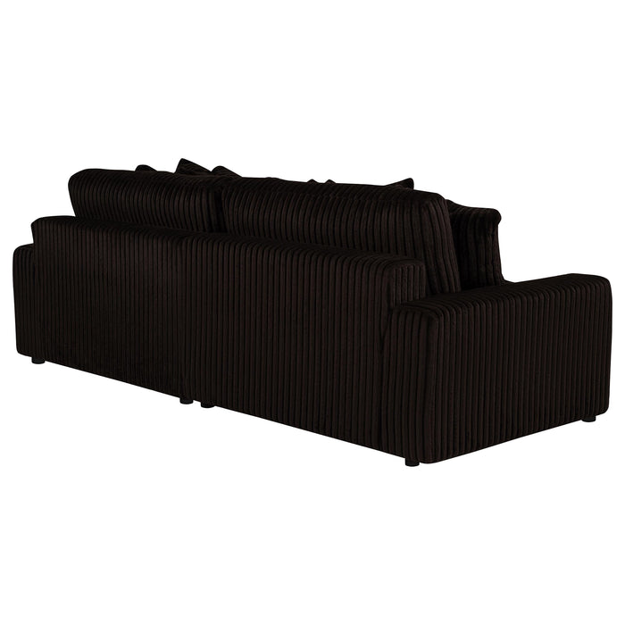 Blaine 2-Piece Corduroy Reversible Chaise Sectional Sofa Chocolate Brown