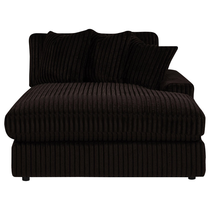Blaine 2-Piece Corduroy Reversible Chaise Sectional Sofa Chocolate Brown