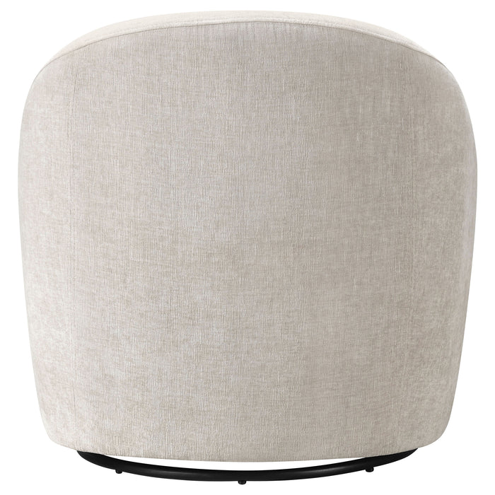 Leon Chenille Upholstered Swivel Accent Chair Greige