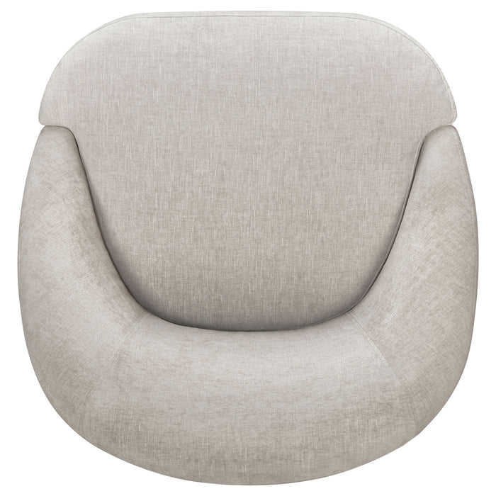 Leon Chenille Upholstered Swivel Accent Chair Greige