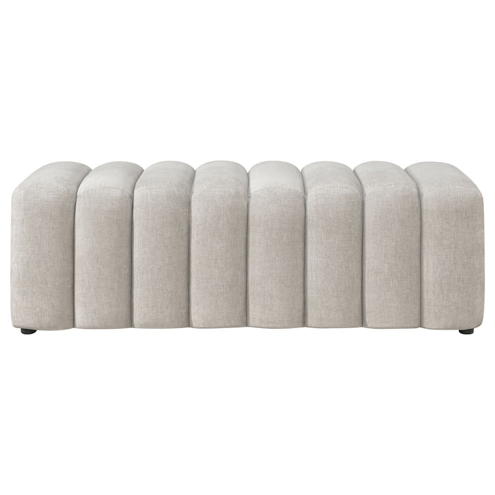 Summer Upholstered Channel Accent Bench Greige