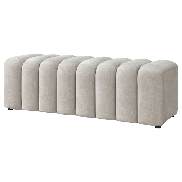 Summer Upholstered Channel Accent Bench Greige