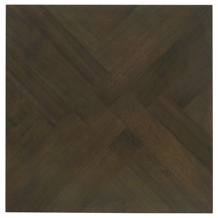 Holmes 3-Piece Geometric Top Coffee Table Set Dark Brown