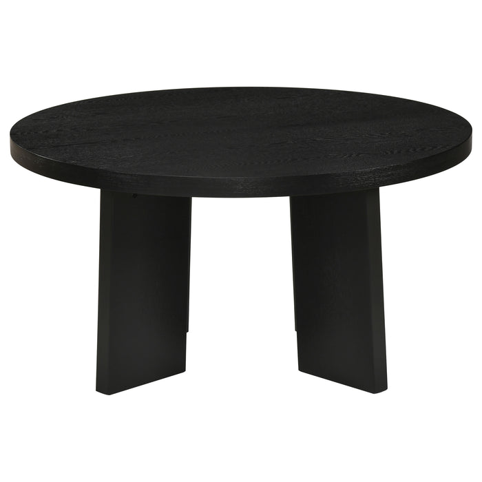 Strouse Contemporary Round Coffee Table in Black