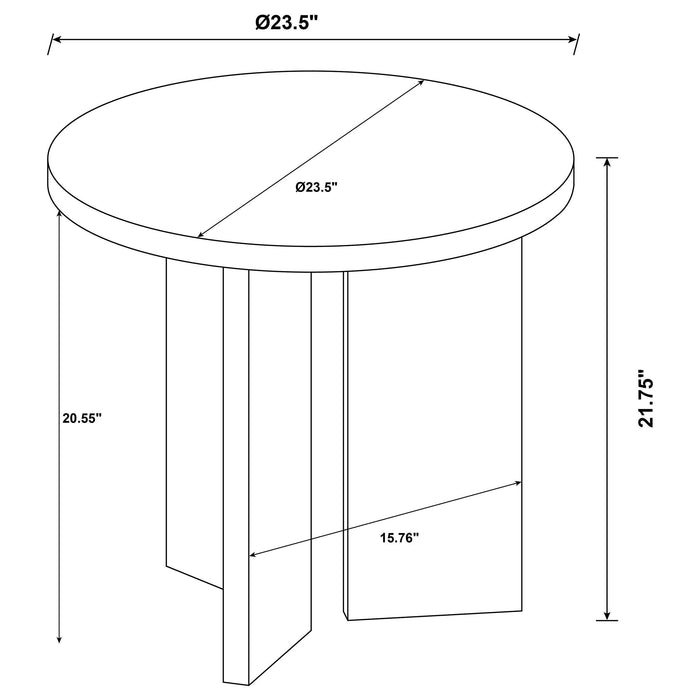 Aragon 3-Piece Round Coffee and End Table Set Latte