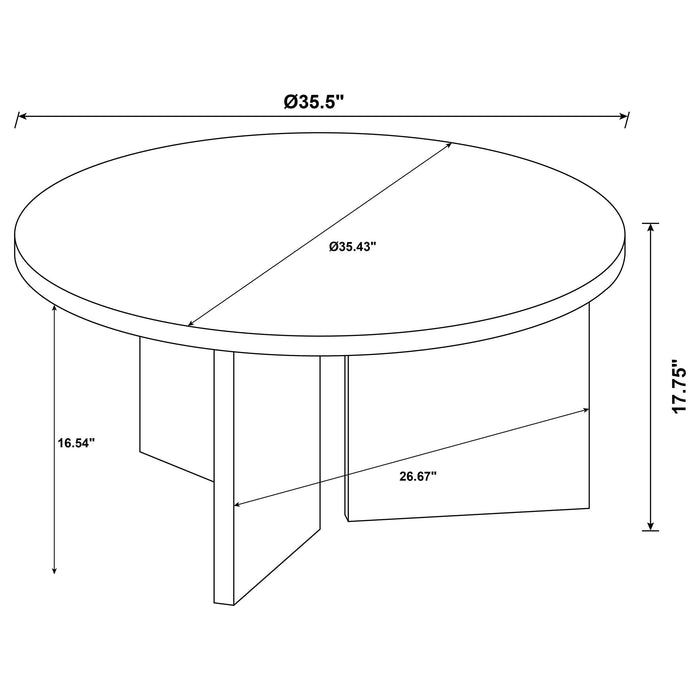 Aragon 3-Piece Round Coffee and End Table Set Latte