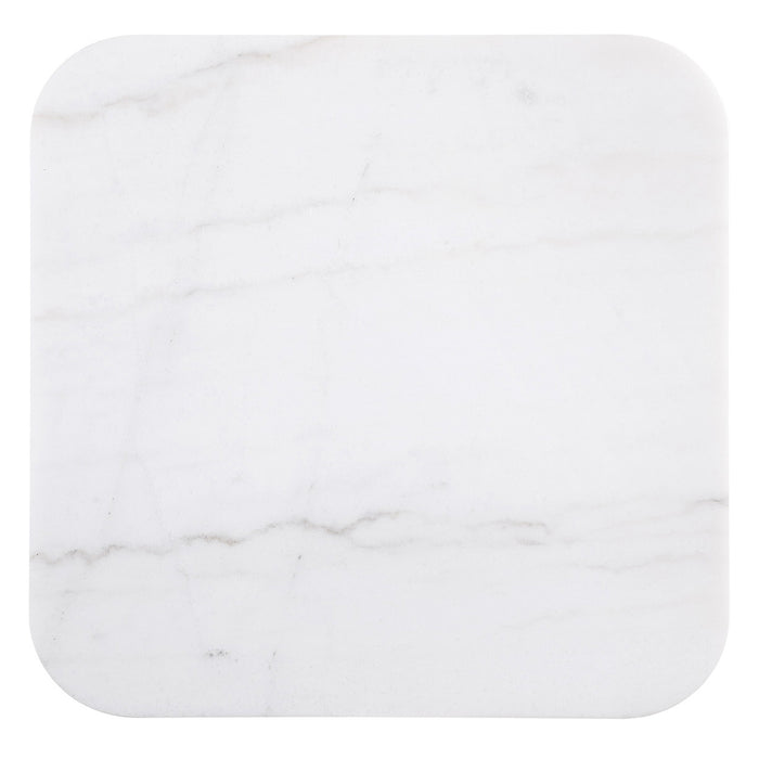 Lior 3-Piece Square Marble Top Coffee and End Table Set Charcoal