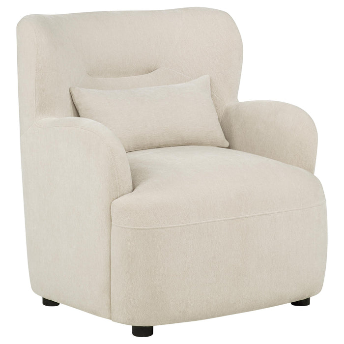 Duvall Contemporary Fabric Deep-Seated High-Back Accent Chair Beige