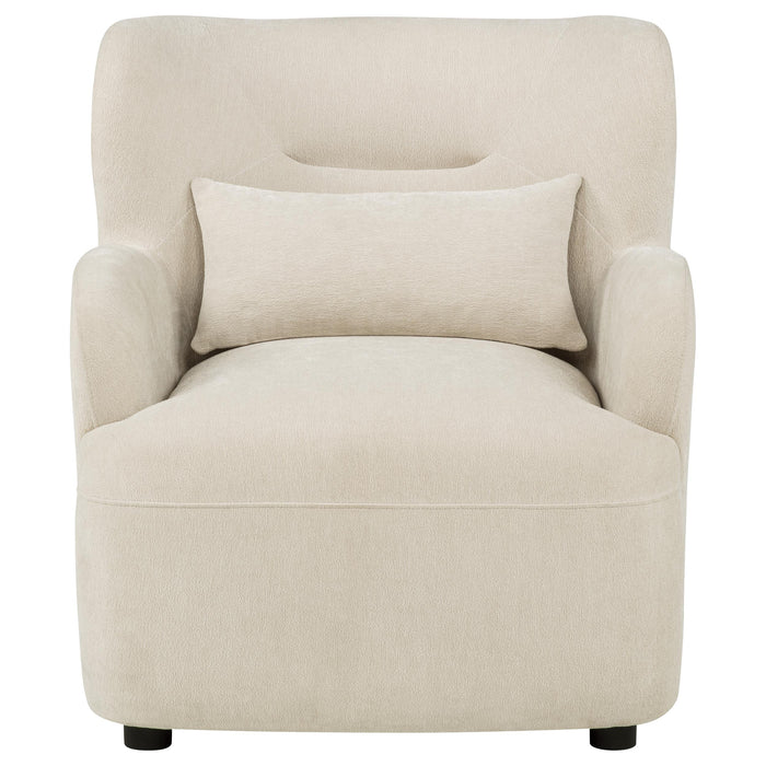 Duvall Contemporary Fabric Deep-Seated High-Back Accent Chair Beige