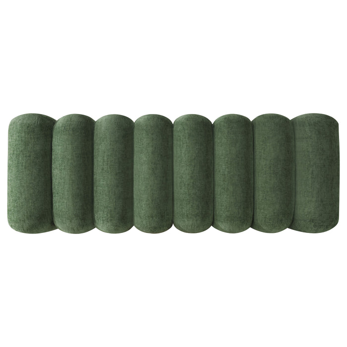 Summer Upholstered Channel Accent Bench Green