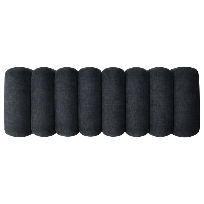 Summer Upholstered Channel Accent Bench Black