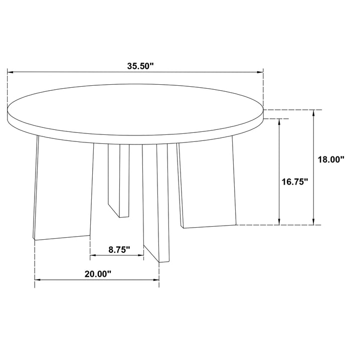 Strouse 2-Piece Round Coffee and End Table Set in Black