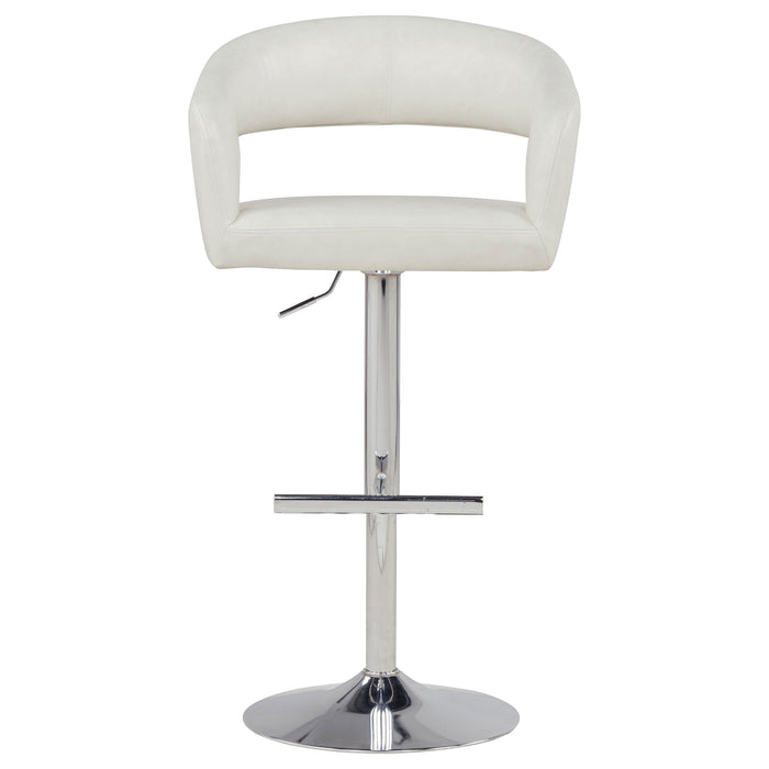Travia Faux Leather Upholstered Adjustable Bar Stool Ivory