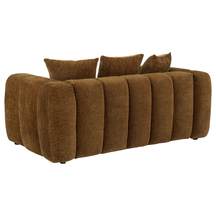 Lazaro 3-piece Fabric Upholstered Wide Channel Sofa Set Bronze