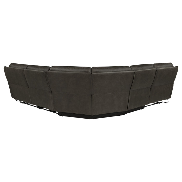 Marcell 5-Piece L-Shaped Modular Power Reclining Sectional Sofa Grey