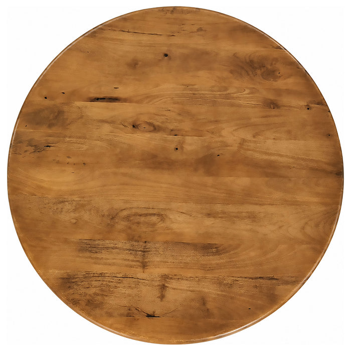 Dale Sculptural Round Solid Mango Wood Coffee Table Honey Mango