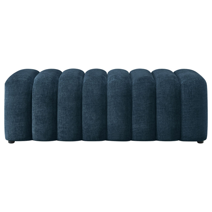 Summer Upholstered Channel Accent Bench Navy