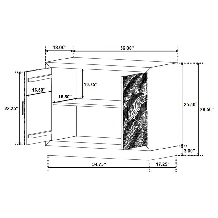 Kerrick 2-door Bone Inlay Accent Cabinet Beige and Black