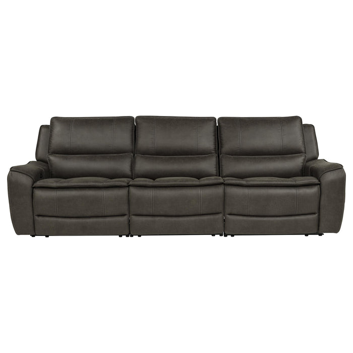 Marcell 3-Piece Transitional Power Reclining Sofa with USB Charging Grey
