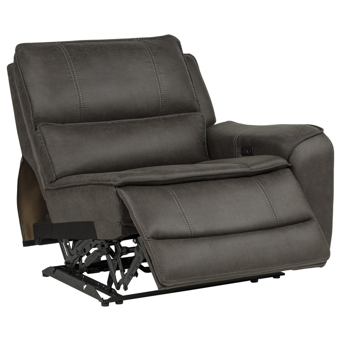 Marcell 3-Piece Transitional Power Reclining Sofa with USB Charging Grey