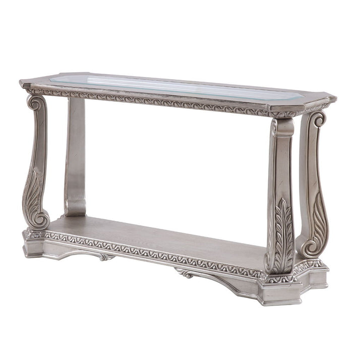 Northville - Accent Table - Antique Silver & Clear Glass