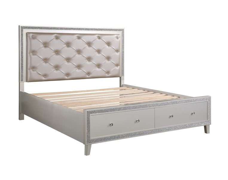 Sliverfluff - Queen Bed - PU & Champagne Finish - 60"