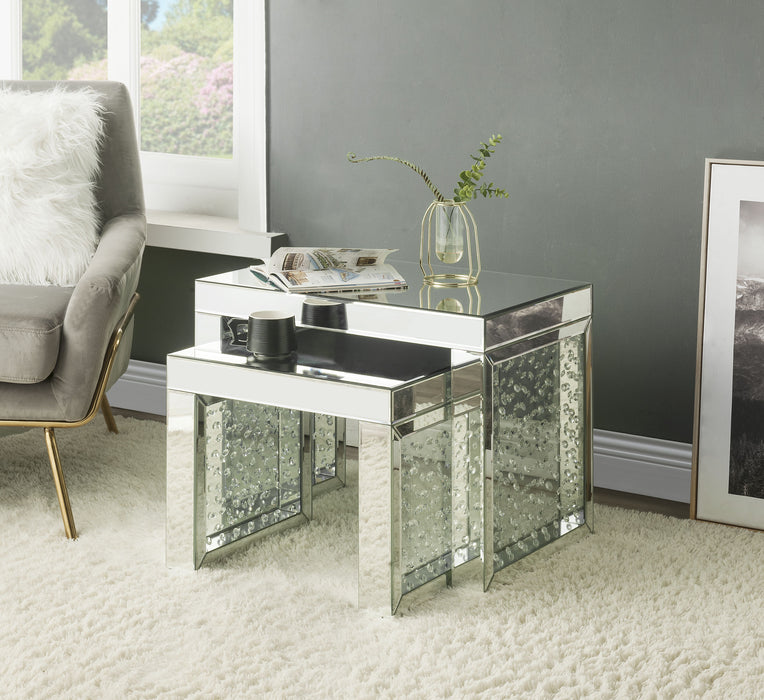 Nysa - Accent Table - Mirrored & Faux Crystals Inlay - 20"