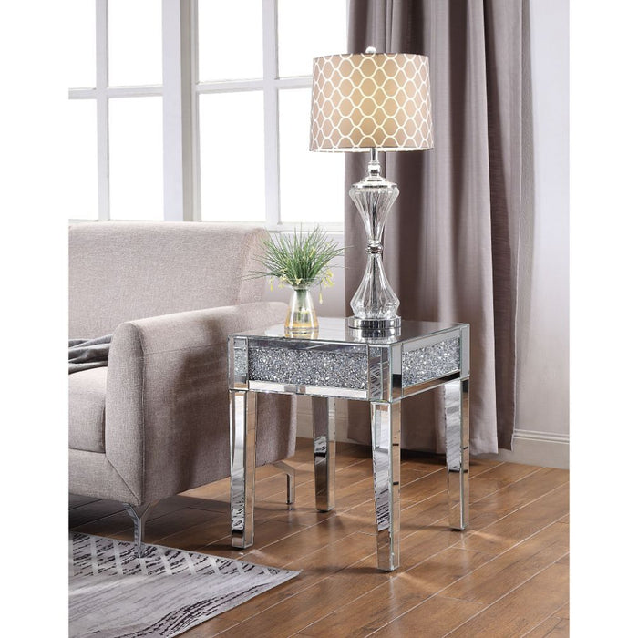 Noralie - End Table - Mirrored - Wood - 24"