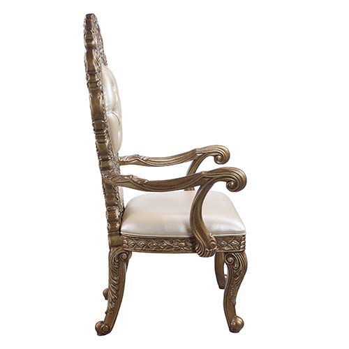Constantine - Dining Chair (Set of 2) - PU, Brown & Gold Finish