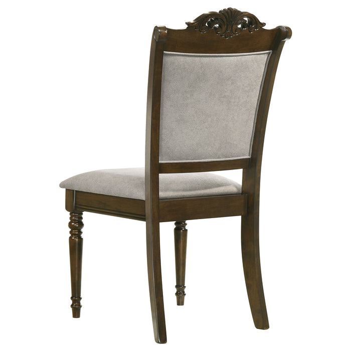 Willowbrook Upholstered Dining Side Chair Grey and Chestnut (Set of 2)