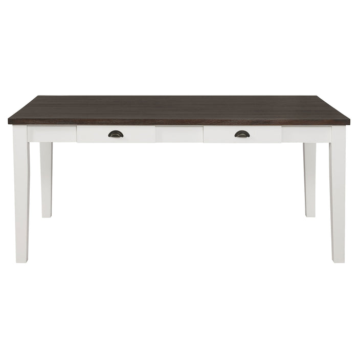 Kingman 4-drawer Dining Table Espresso and White