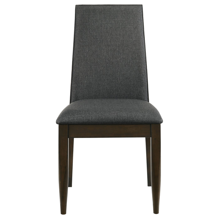 Wes Upholstered Side Chair (Set of 2) Grey and Dark Walnut