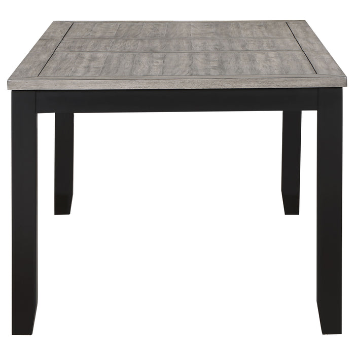 Elodie Rectangular Dining Table with Extension Grey and Black