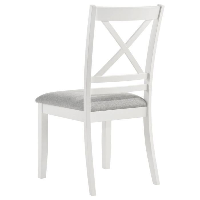 Hollis Cross Back Wood Dining Side Chair White (Set of 2)