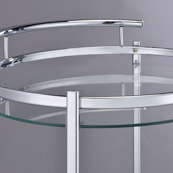 Chrissy 2-tier Round Glass Bar Cart Chrome