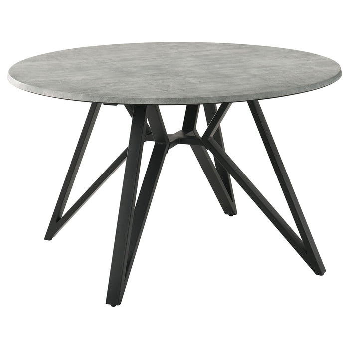 Neil 5-piece Round Dining Set Concrete and Grey