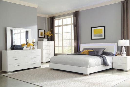 Felicity 6-piece Queen Bedroom Set White High Gloss