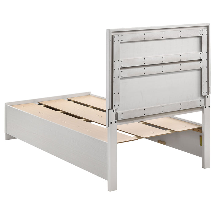 Miranda Wood Twin Storage Panel Bed White
