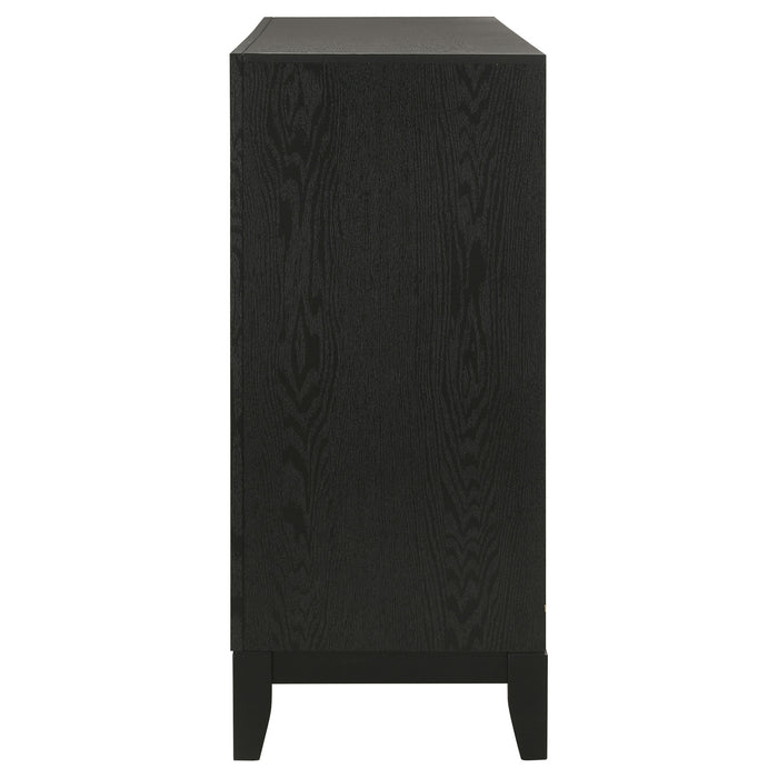 Valencia 5-drawer Chest Light Brown and Black